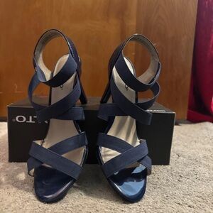 Rialto Navy Strappy Heels
